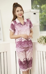Bộ Sunfly pijamas lụa latin áo cộc q.ngố ST9145