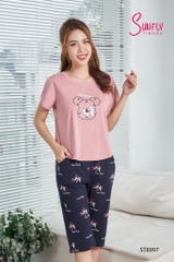 Bộ sunfly cotton quần ngố áo cộc ST8997