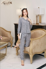 Bộ Karoll pizama thô hoa NH23.703