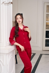 Bộ karoll thu đông lụa trơn   - NH23.061