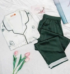 Bộ Sunfly pijama lụa satin ht tay lỡ q.dài ST9204