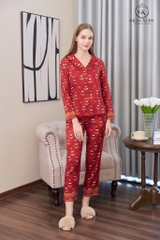 Bộ Gk lụa vân gỗ , QD,dài tay gk 129