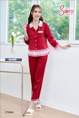 Bộ sun fly lụa QD,áo tay lỡ  ST9080