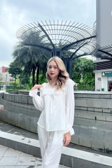 Bộ lụa trơn bèo QD áo tay dài LYTREND- BN79