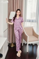 Bộ lụa karoll quần dài áo cộc NH23.010