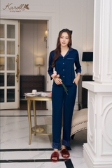 Bộ karoll thu đông lụa trơn   - NH23.061