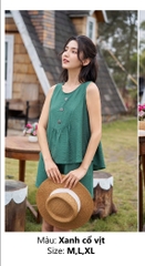 Bộ sun fly LINEN,áo sát nách ,quần đùi- Sfb 3006