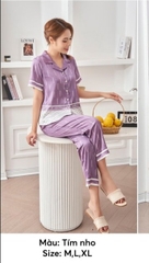 Bộ pijama lụa áo cộc quần dài st9122