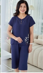 Bộ linen sunfly quần ngố áo cộc SP2102