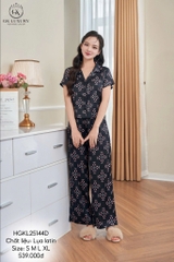 Bộ Lụa satin họa tiết , QD tay cộc , GK25144