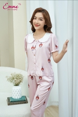 Bộ thu  lụa emma cổ sen tròn ETLU.22.04