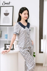 Bộ SWeet  lụa họa tiết  QD tay cộc -S25-211