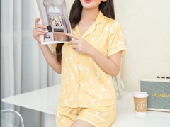 Bộ GK Lụa trăng sao, Qđùi ,tay cộc -GK 620