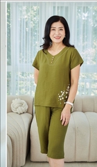 Bộ linen sunfly quần ngố áo cộc SP2102