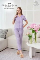 Bộ thô kẻ , QD áo tay cộc -GK 80