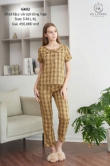 Bộ thô kẻ  QD tay cộc ,cổ sen GK82