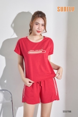 Bộ sunfly thể thao cotton quần sóc áo cộc SS5708