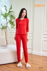 bộ sunfly cotton áo tay lỡ quần dài SP2061