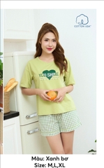Bộ Sunfly cotton áo cộc q,sooc kate ST9186