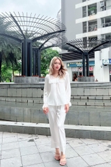 Bộ lụa trơn bèo QD áo tay dài LYTREND- BN79
