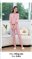 Bộ sun fly cotton thu đông tay lỡ  ST9076