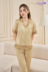 Bộ lụa karoll quần dài áo cộc NH23.005.