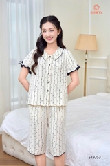 Bộ đũi vân mây Áo tay cộ QL  ST 9353