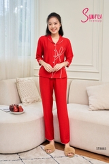 Bộ pijamas linen áo tay lỡ quần dài ST8883