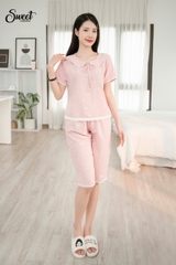 Bộ SWeet đũi họa tiết nơ ,Q ngố - S25-640