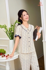 Bộ đũi vân mây Áo tay cộ QL  ST 9353