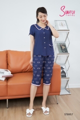 Bộ sunfly linen quần ngố áo cộc ST8957