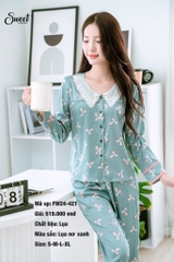 Bộ Sweet Lụa vân gỗ nơ   F24-421