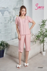 Bộ sunfly linen áo cộc quần ngố ST8965