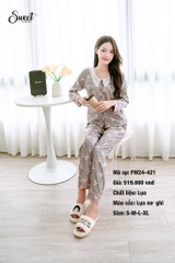 Bộ Sweet Lụa vân gỗ nơ   F24-421
