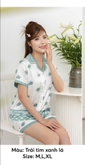 Bộ Sun Fly Lụa pizama quần đùi  ,st9271