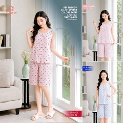 Bộ Sunfly đũi  nhăn xát nách QN - ST9392