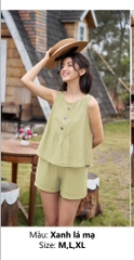 Bộ sun fly LINEN,áo sát nách ,quần đùi- Sfb 3006