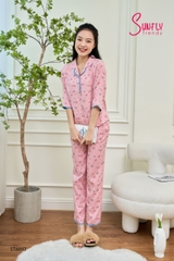 Bộ pijamas kate áo tay lỡ quần dài ST8893
