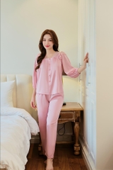 Bộ Lytrendy ,Lụa ren -Qdài áo tay dài  BN395