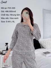 Bộ Sweet thu- Nhung tăm hoa nhí   F23-305