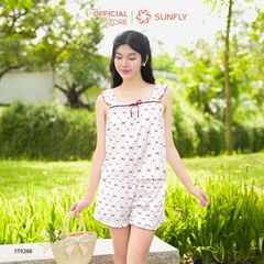Bộ lụa Sun 2 dây quần sóoc - ST9288