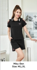 Bộ Sunfly thể thao cotton áo cộc q.sooc SS5757