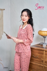 Bộ Sunfly Thô kate cổ sen,  QD tay lỡ St 8894