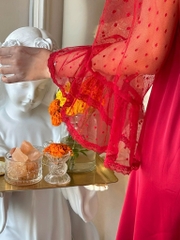 váy ngủ lụa pha ren dáng dài