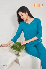 bộ sunfly cotton áo tay lỡ quần dài SP2060