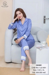 Bộ GK lụa họa tiết dài tay - GK60C