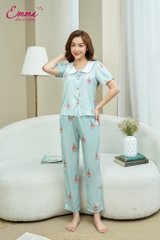 Bộ thu  lụa emma cổ sen tròn ETLU.22.04