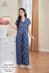 Bộ Lụa satin họa tiết , QD tay cộc , GK25144