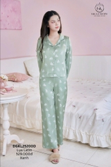Bộ GK lụa dài họa tiết Love - GK25200