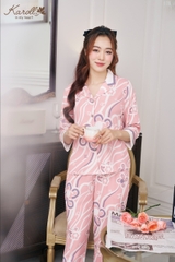 Bộ karoll pizama,Thu , Lụa LUXURY-  NH23.078